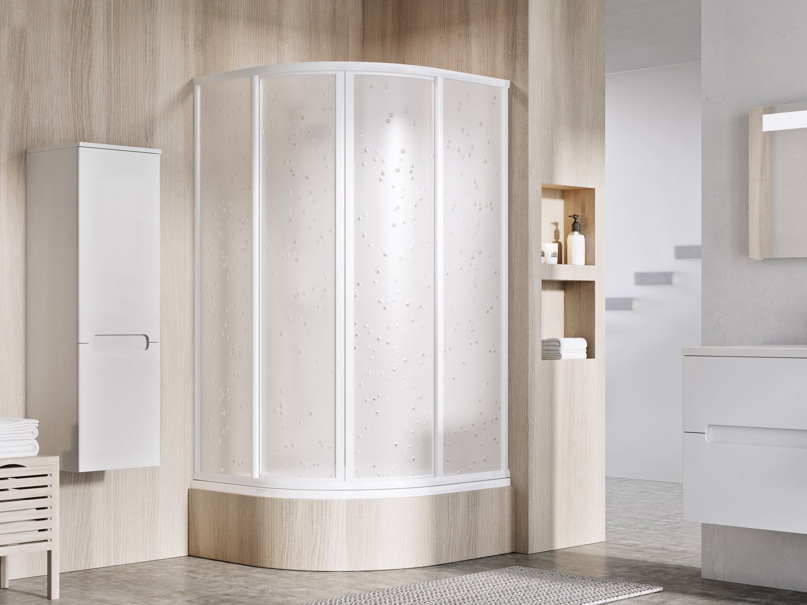 Ravak Supernova cabina de ducha 90x90 cm semicircular blanco brillo/poliestireno 31177V10011