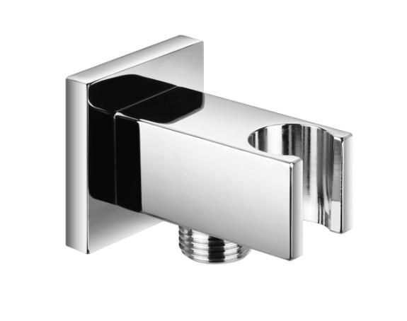 Omnires conector angular con soporte cromo 8876CR