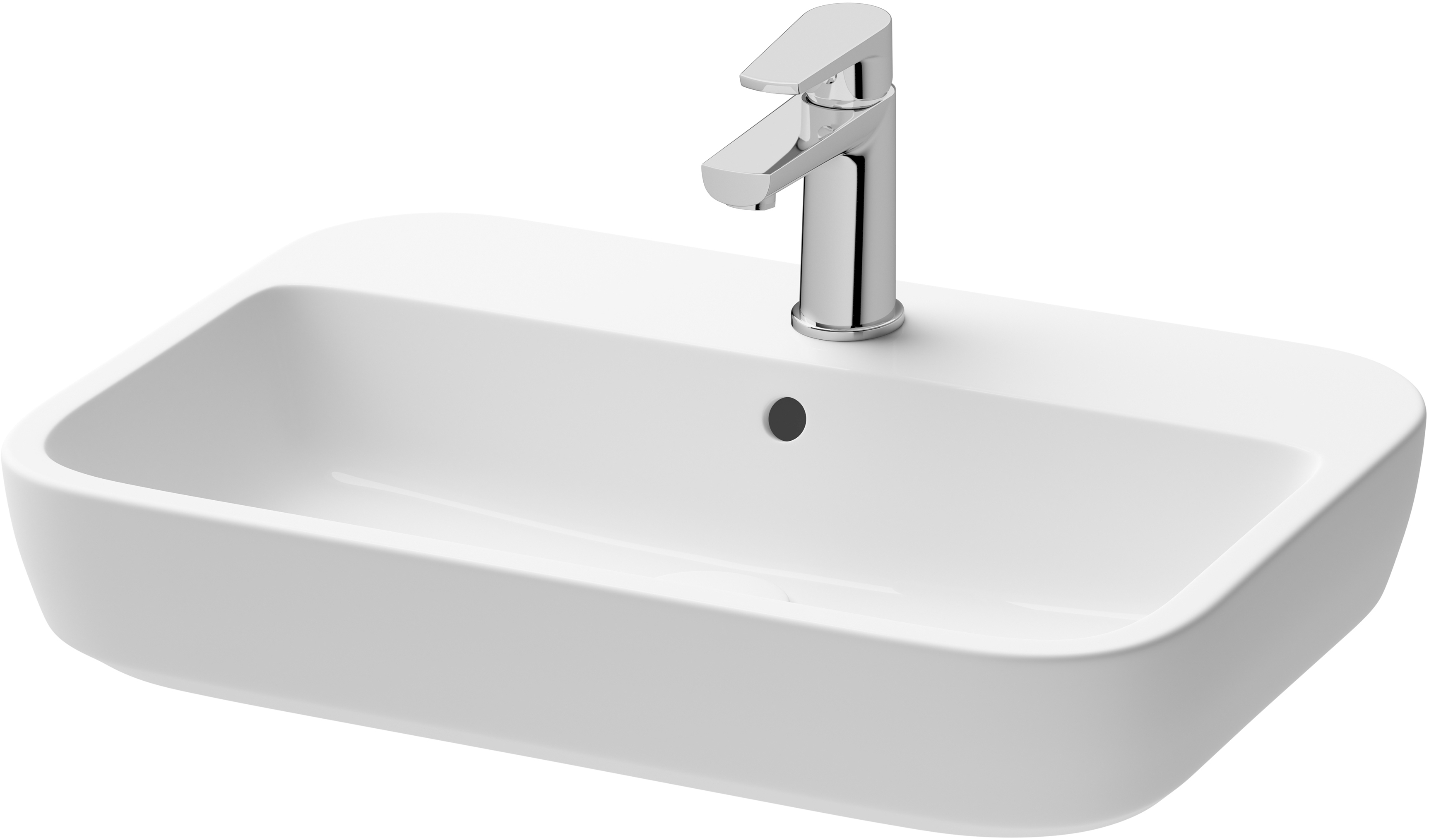 Cersanit Caspia lavabo 60x42 cm rectangular para mueble-sobre encimera blanco brillante K11-0095