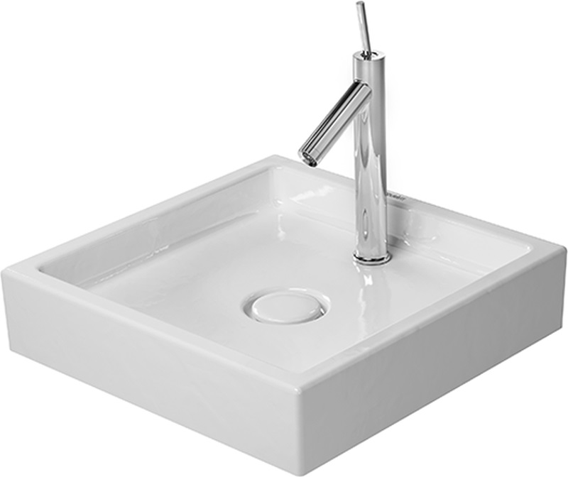 Duravit Starck 1 lavabo 47x47 cm cuadrada sobre encimera blanco 03874700271