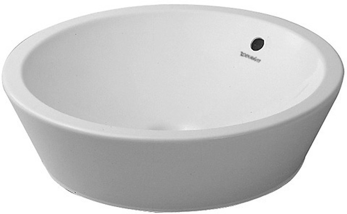 Duravit Starck 1 lavabo 53x53 cm circular sobre encimera blanco 04475300001