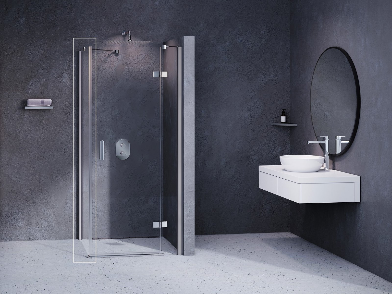 Ravak SmartLine mampara de ducha 80 cm cromo brillante/vidrio transparente 9SP40A00Z1