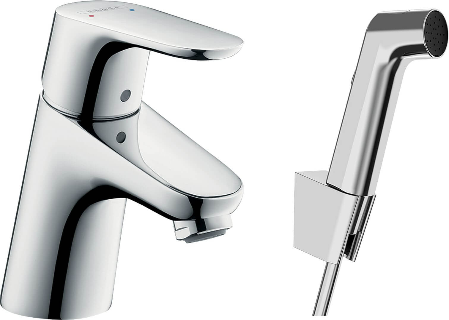 Hansgrohe Focus grifo de lavabo con rociador tipo bidé de pie cromo 31926000