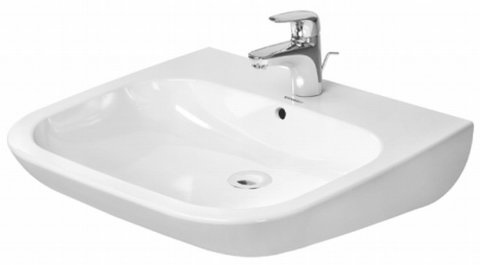 Duravit D-Code lavabo 60x55.5 cm rectangular clásico para discapacitados blanco 23126000002