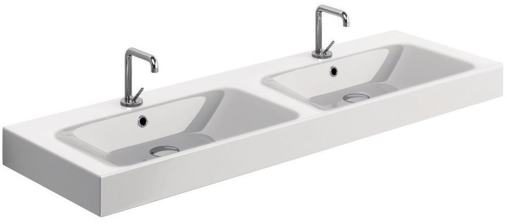 Kerasan Cento lavabo 140x45 cm rectangular clásico-sobre encimera blanco 353601