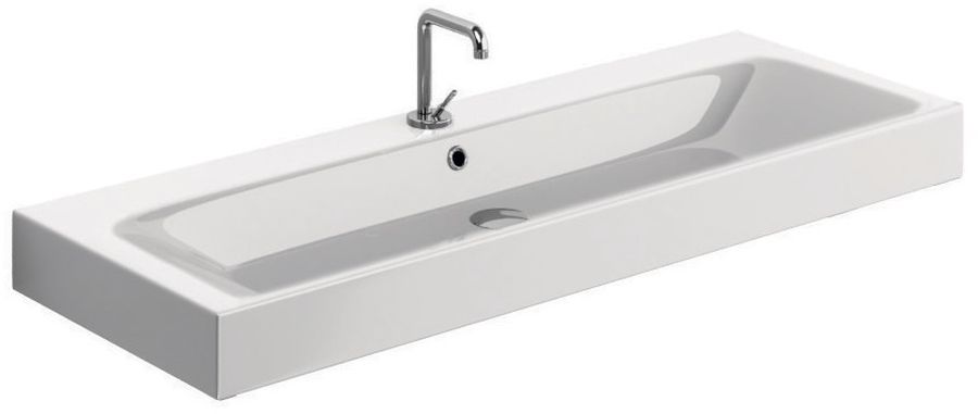 Kerasan Cento lavabo 120x45 cm rectangular clásico-sobre encimera blanco 353401