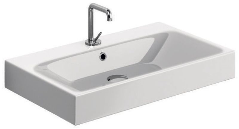 Kerasan Cento lavabo 70x45 cm rectangular clásico-sobre encimera blanco 353201