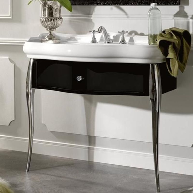 Kerasan Retro armario 90x40x77 cm de pie, para lavabo negro 7363K3