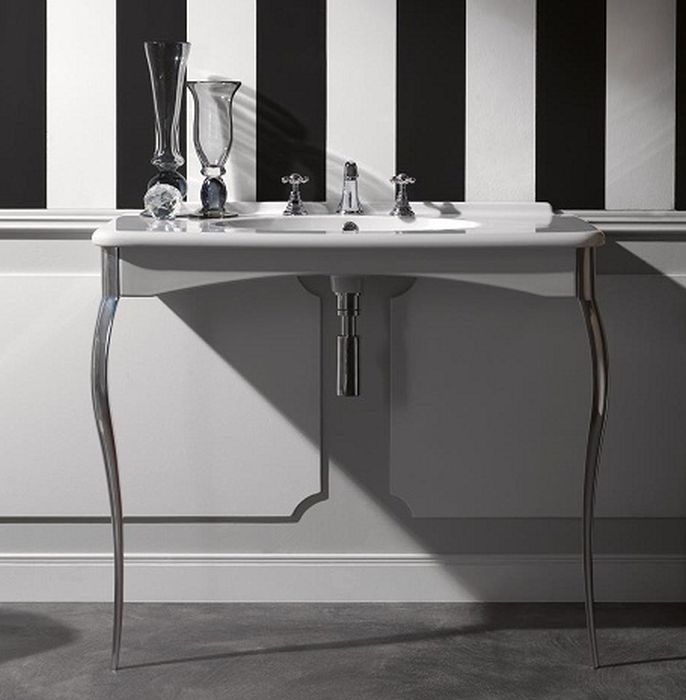 Kerasan Retro lavabo con consola 100 cm negro 1049K7