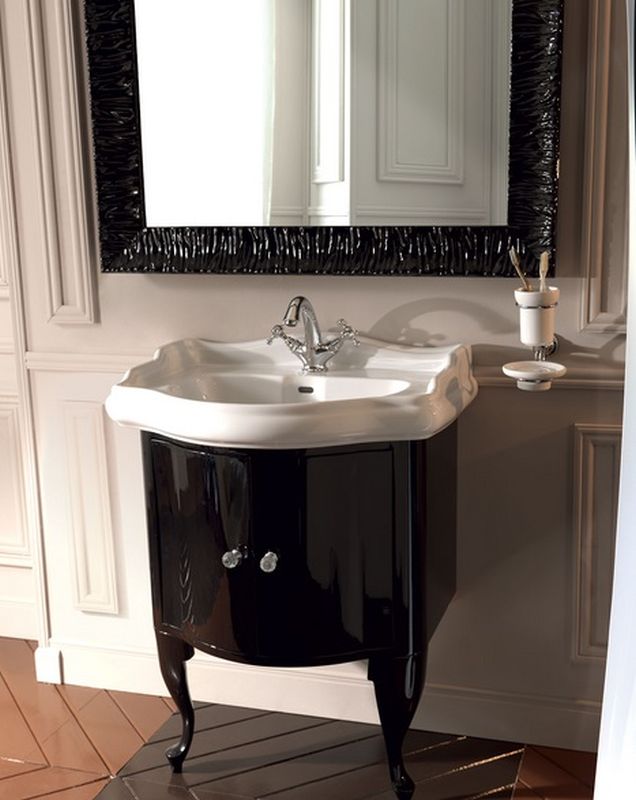Kerasan Retro armario 58.5x52x77 cm de pie, para lavabo negro 7361K2