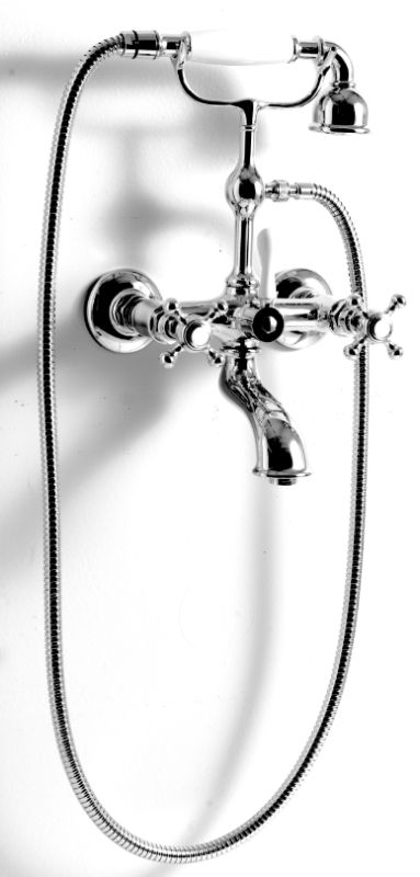 Kerasan Retro grifo de bañera y ducha a pared cromo 739490
