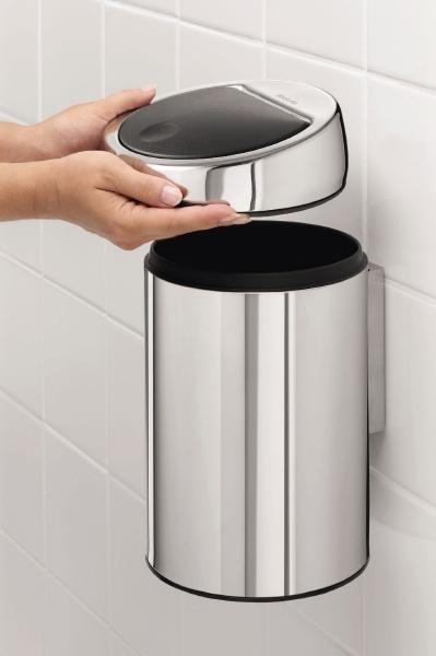 Brabantia Touch Bin papelera 3 l acero-negro 363962