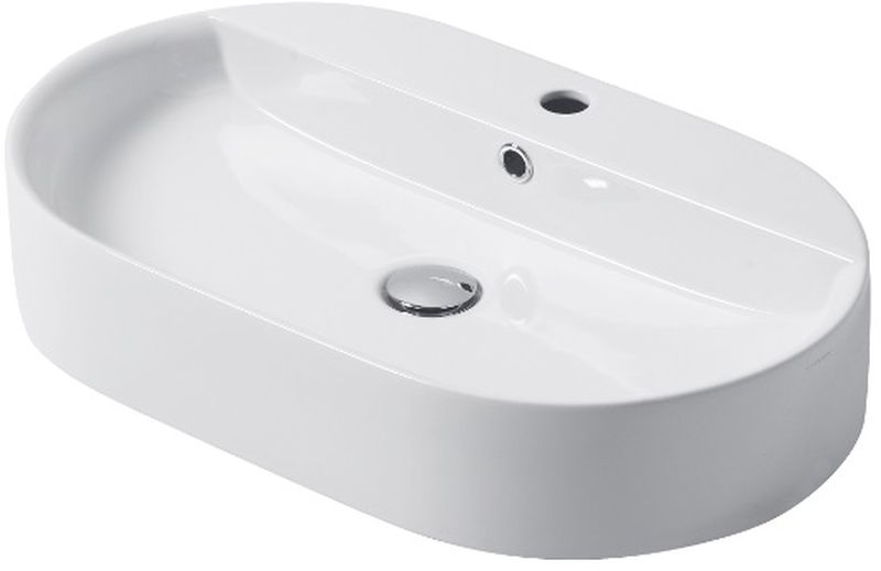Kerasan lavabo 65x40 cm oval sobre encimera blanco 028501