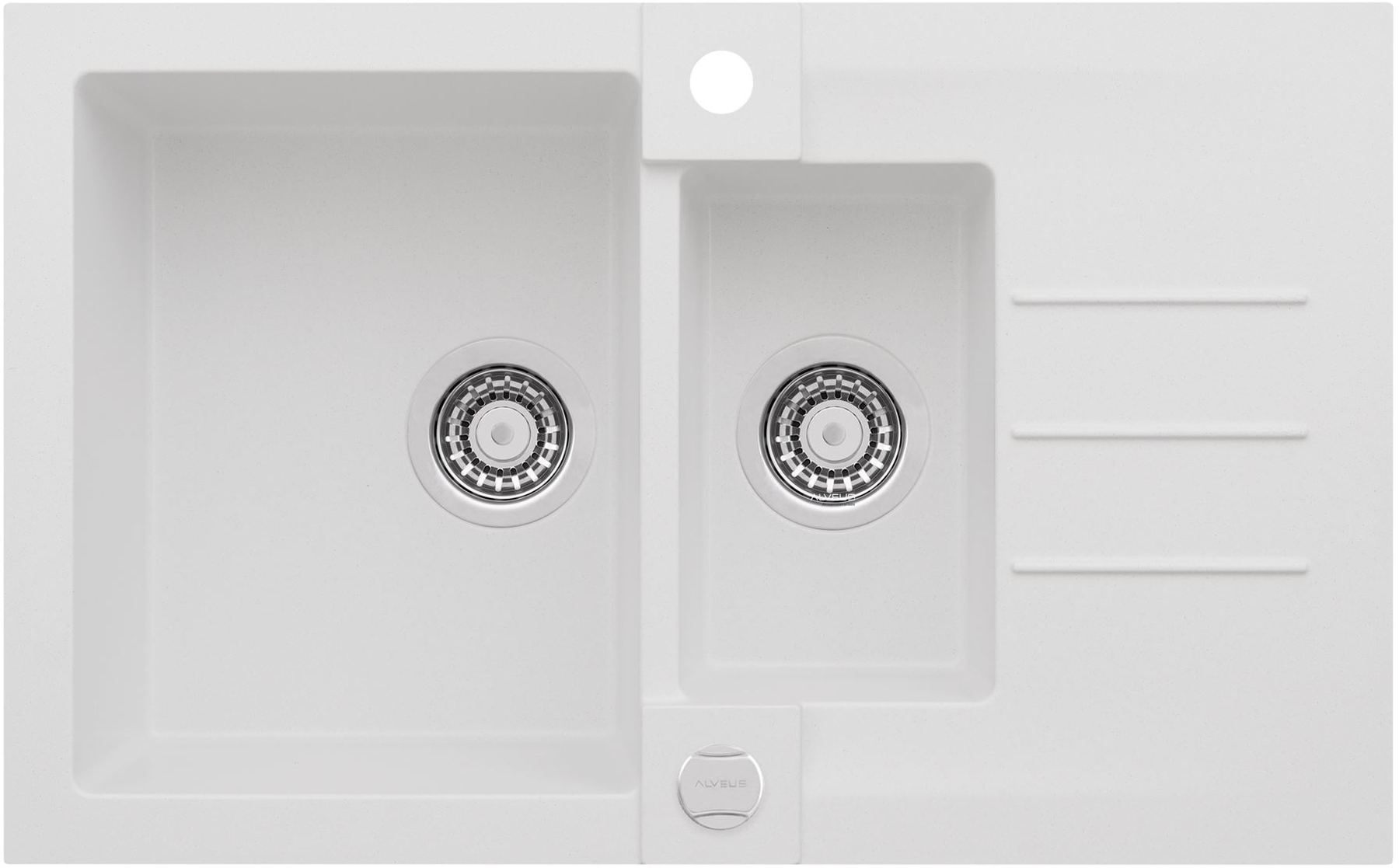 Alveus Rock fregadero de granito 78x48 cm blanco 1217011