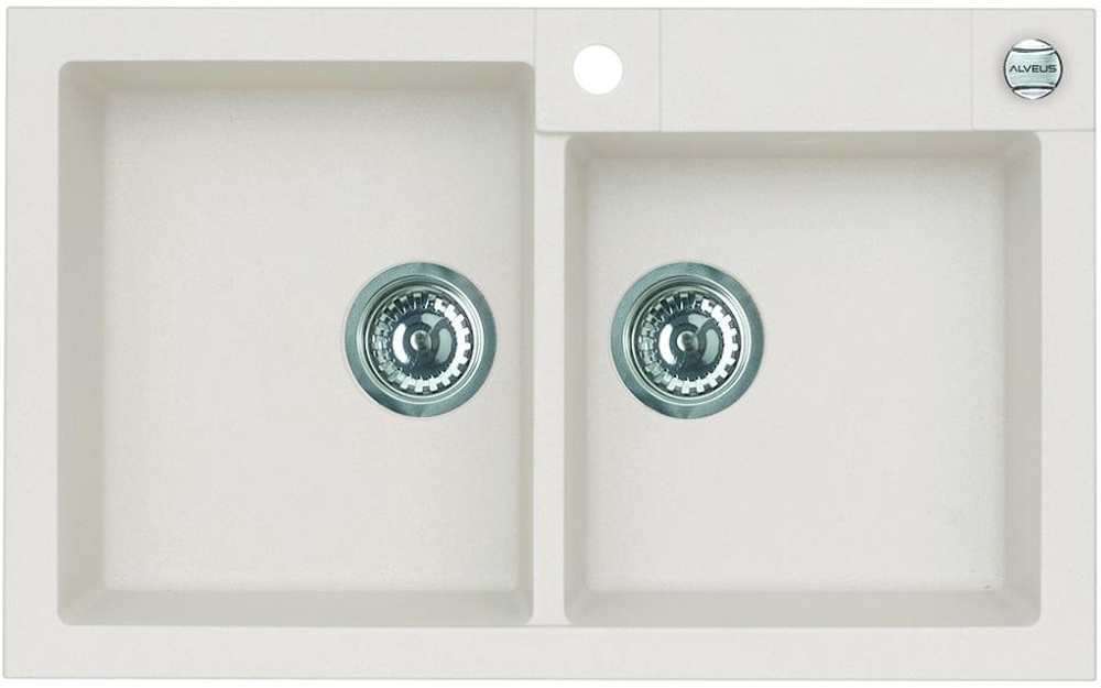 Alveus Rock fregadero de granito 78x48 cm blanco 1219011