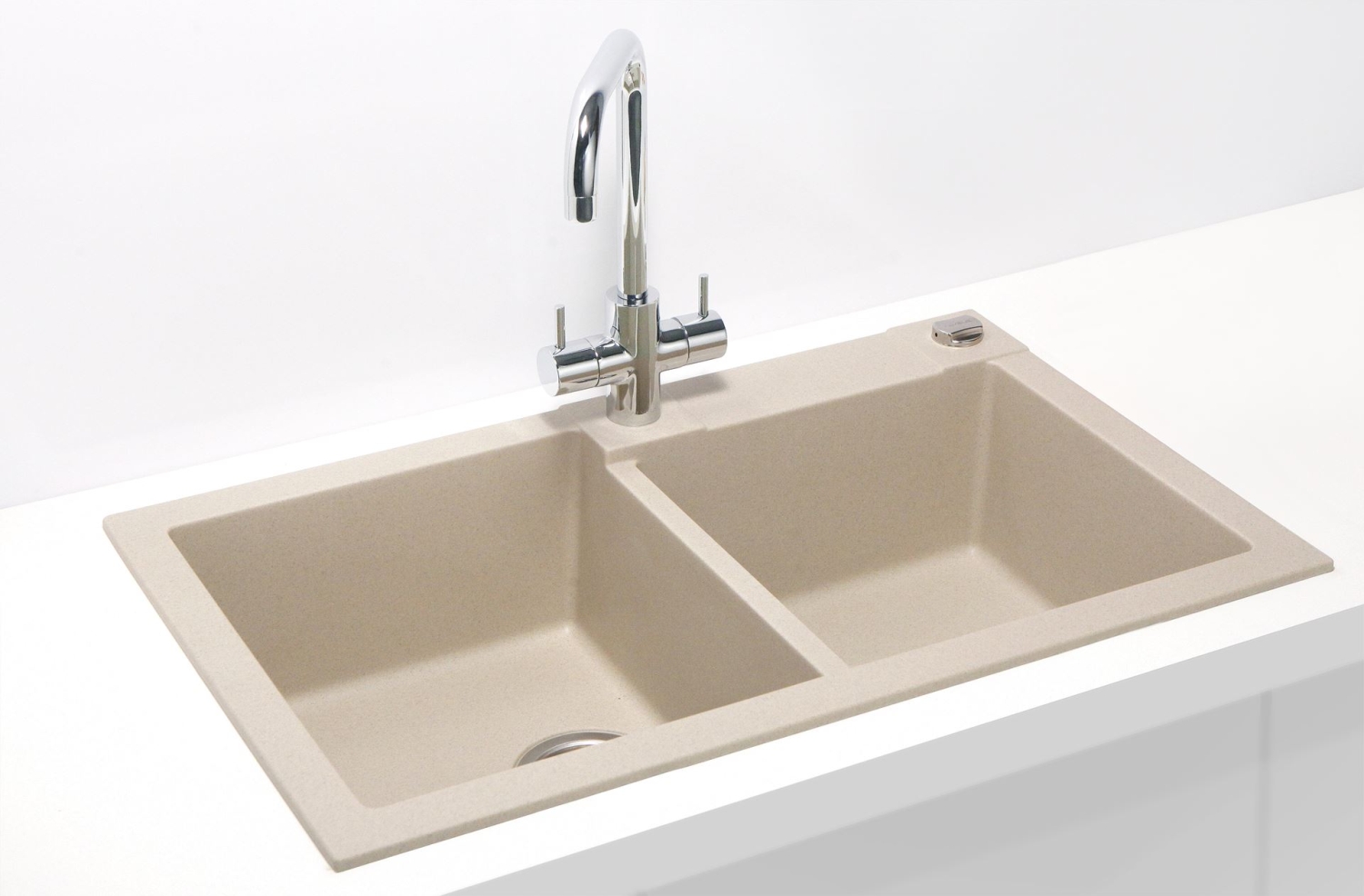 Alveus Rock fregadero de granito 78x48 cm beige 1219022