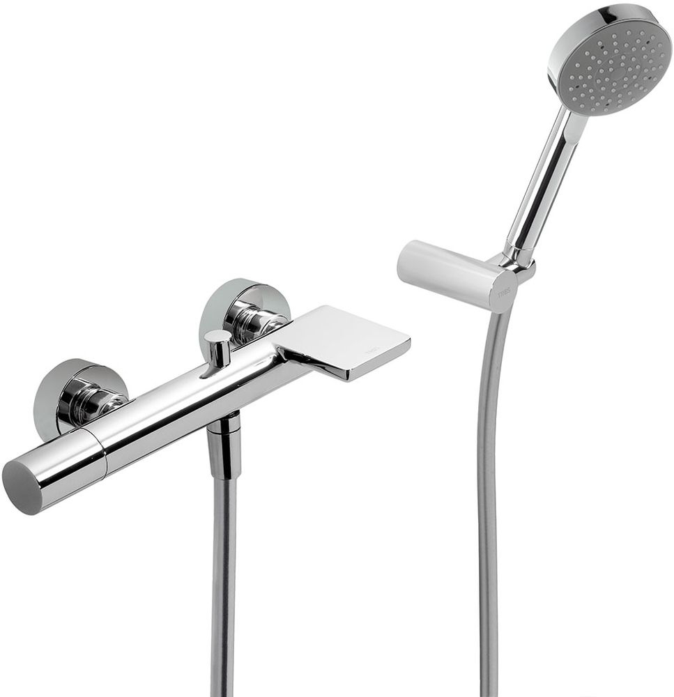 Tres Max-Tres grifo de bañera y ducha a pared cromo 061.170.01