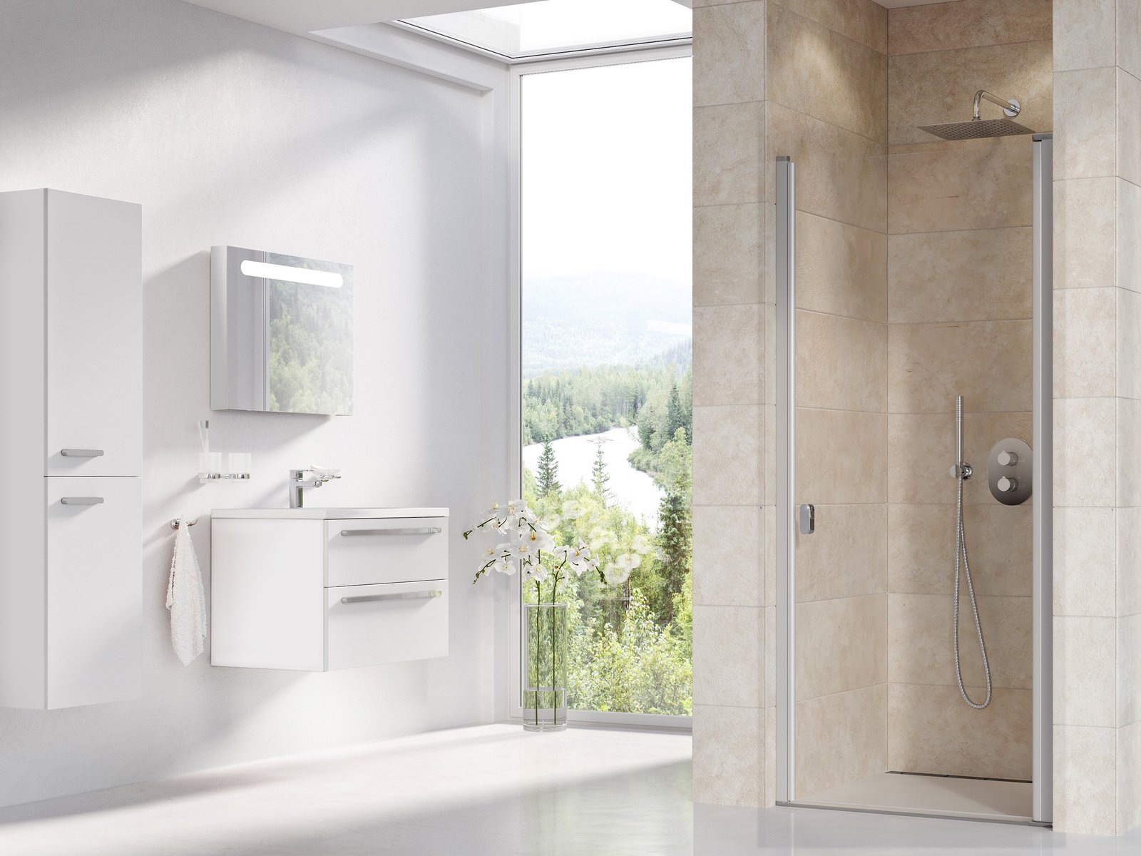 Ravak Chrome puerta de ducha 80 cm oscilante satinado mate/vidrio transparente 0QV40U00Z1