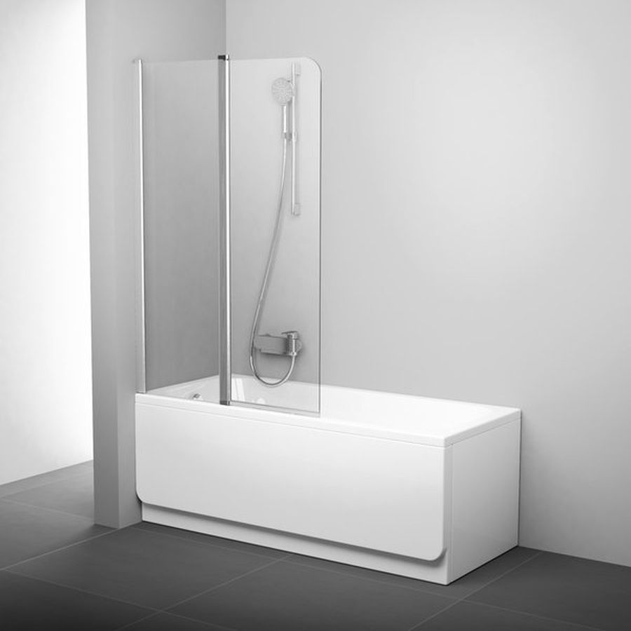Ravak Chrome mampara de bañera 99 cm dos piezas aluminio brillo/vidrio transparente 7QLA0C00Z1