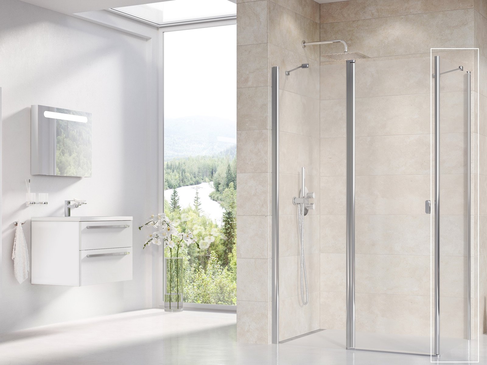 Ravak Chrome mampara de ducha 80 cm aluminio brillante/vidrio transparente 9QV40C00Z1