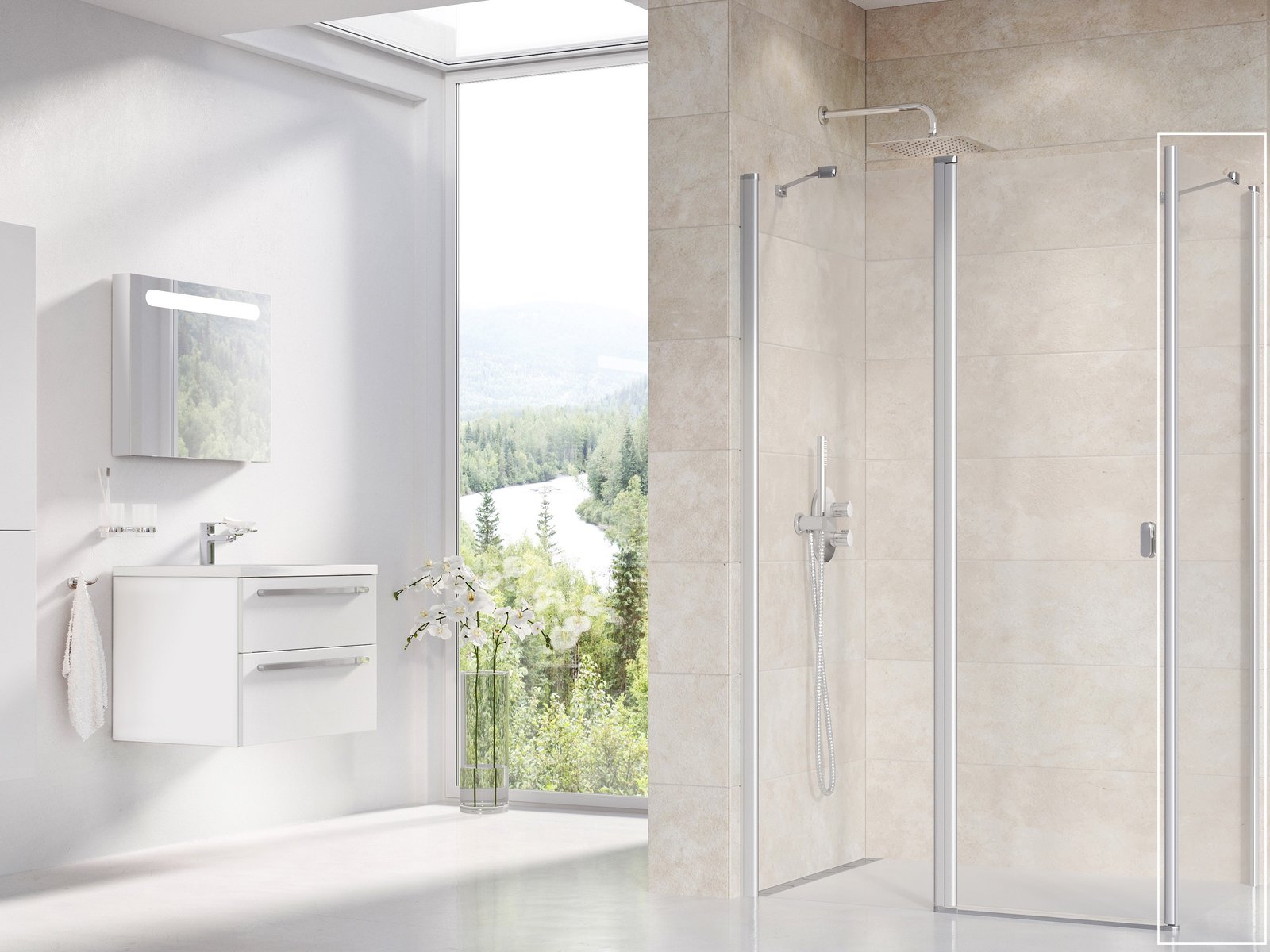 Ravak Chrome mampara de ducha 80 cm satinado mate/vidrio transparente 9QV40U00Z1