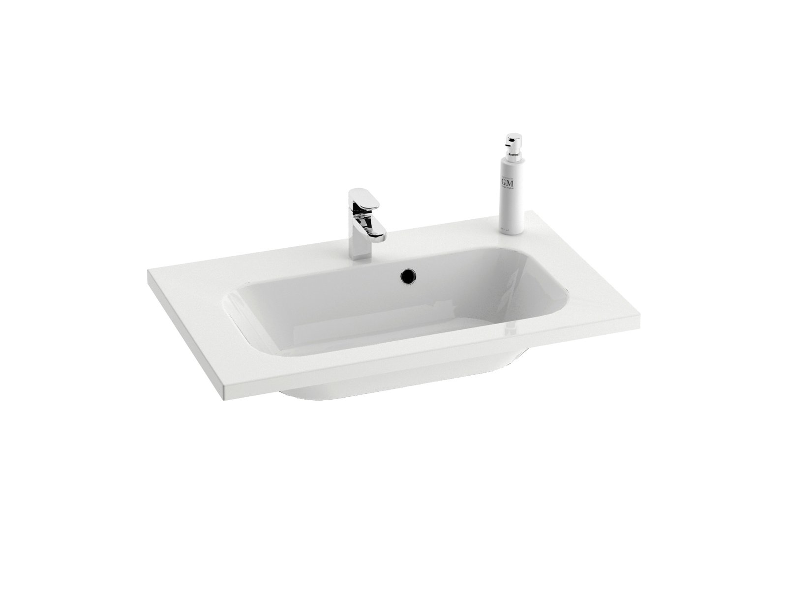 Ravak Chrome lavabo 80x49 cm rectangular para mueble blanco XJG01180000
