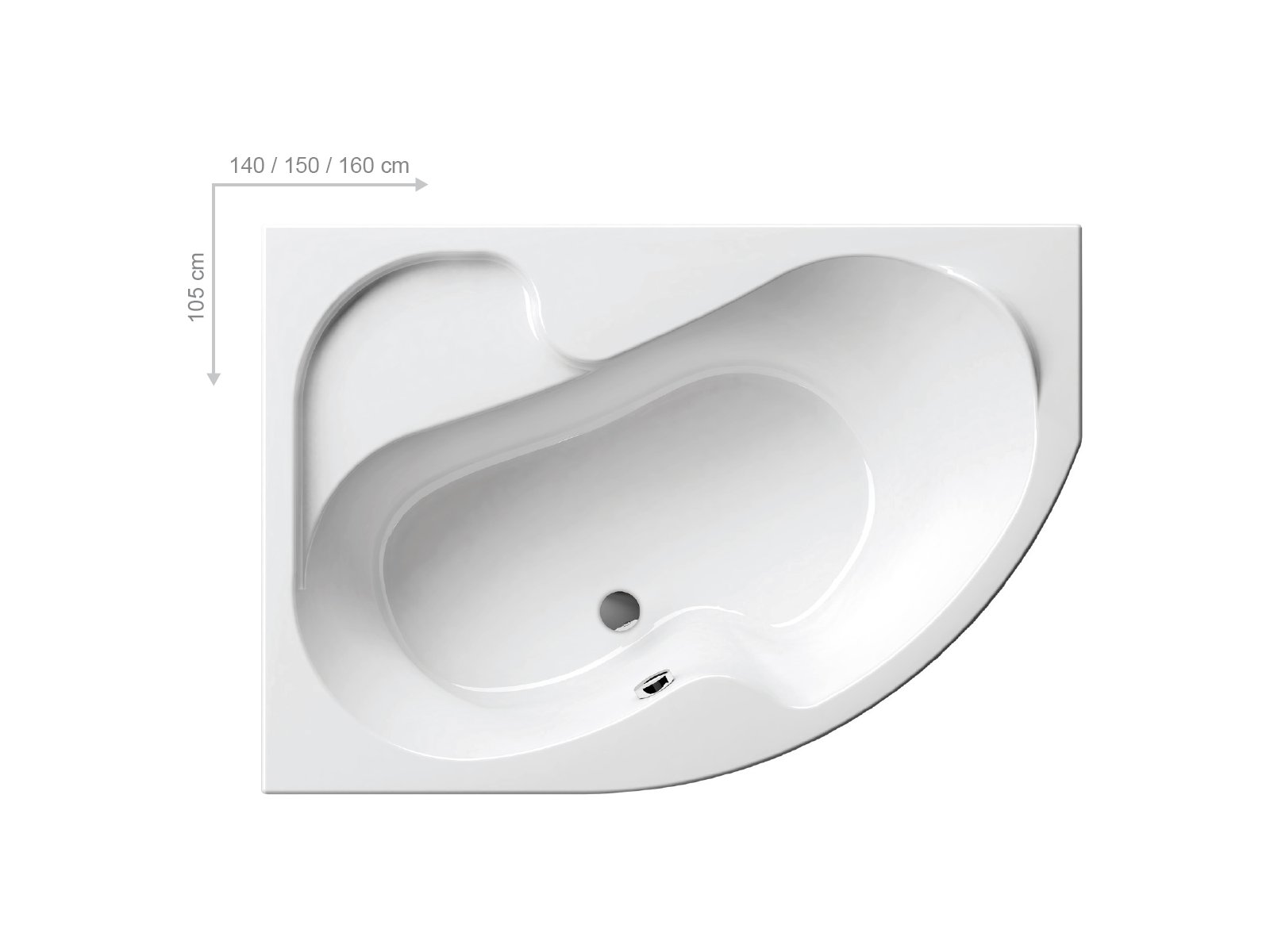 Ravak Rosa I bañera de esquina 140x105 cm izquierda blanco CI01000000
