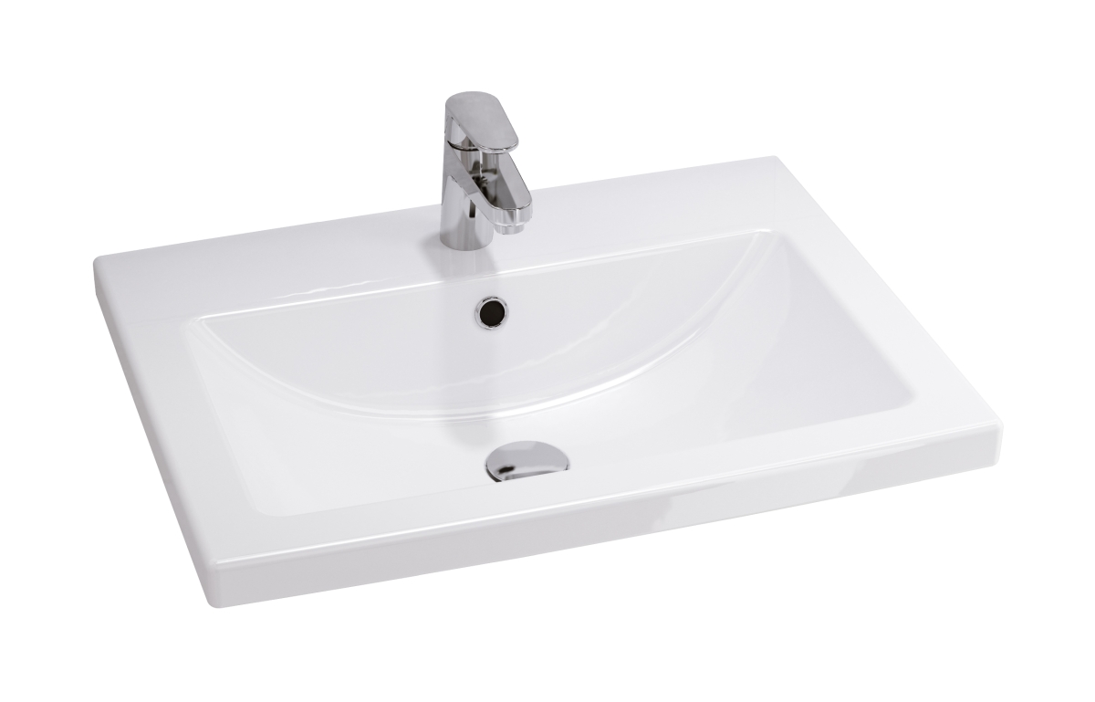 Cersanit Como lavabo 60x45 cm rectangular para mueble blanco K32-003-BOX