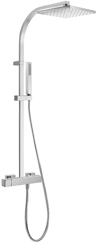 Tres Cuadro-Tres conjunto de ducha a pared con rociador con efecto lluvia cromo 007.191.01