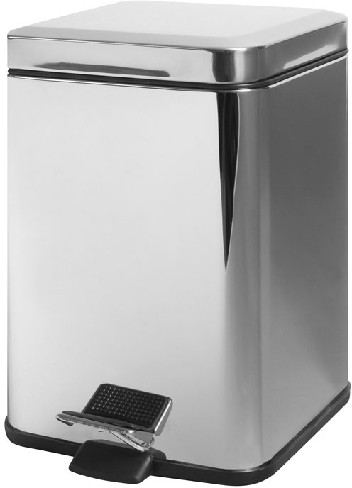 BISK Masterline papelera 6 l cromo-negro 00122