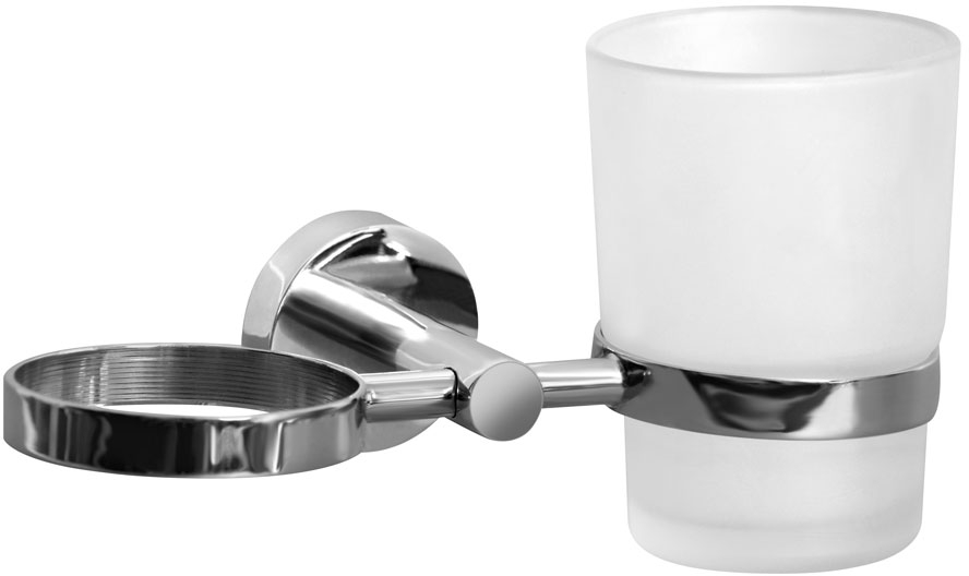 BISK For You recipiente para cepillos de dientes blanco-cromo 01175