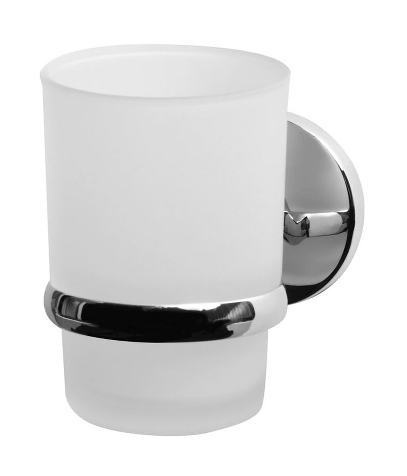 BISK Chroma recipiente para cepillos de dientes blanco-cromo 01426