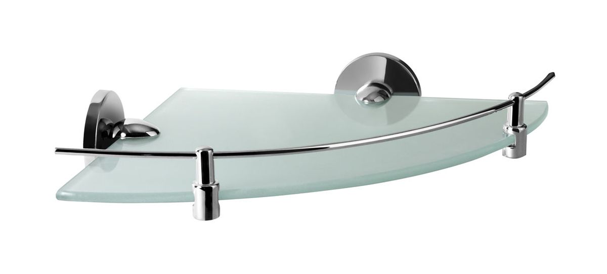 BISK Chroma estante 25 cm blanco-cromo 01435