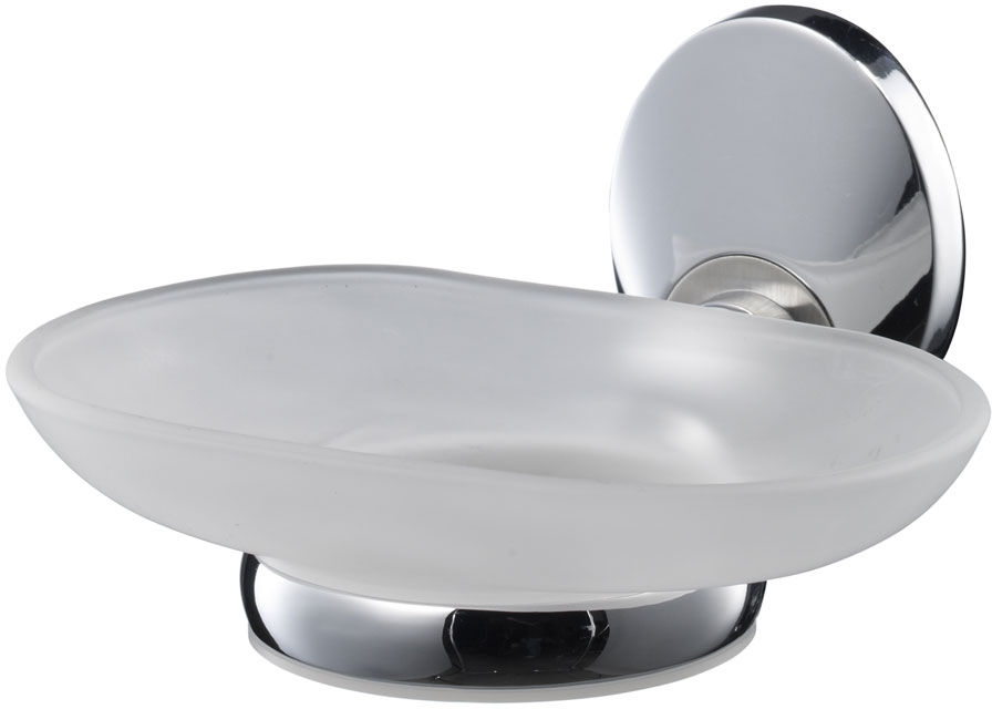 BISK Emotion jabonera de pared cromo-blanco 03113