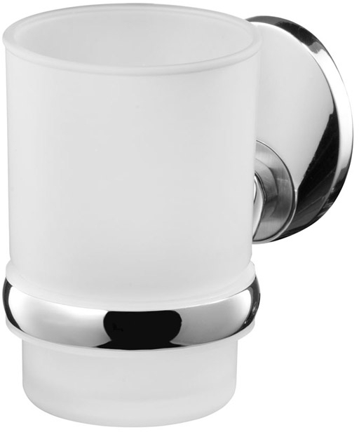BISK Emotion recipiente para cepillos de dientes blanco-cromo 03104