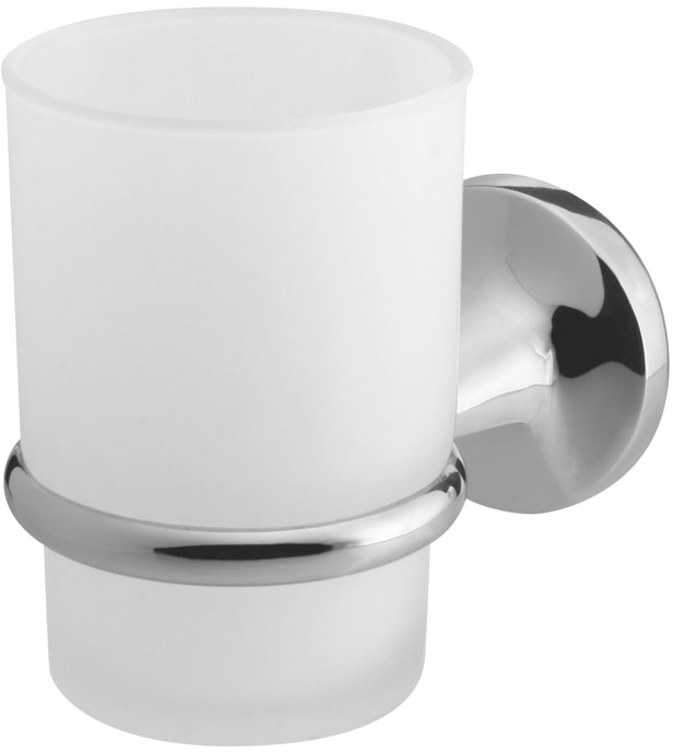 BISK Ontario recipiente para cepillos de dientes blanco-cromo 00226