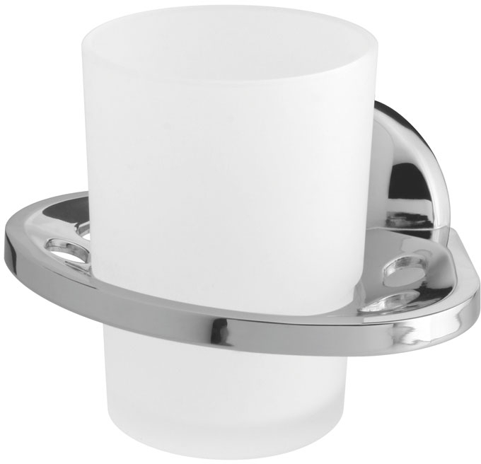 BISK Ontario recipiente para cepillos de dientes blanco-cromo 00227