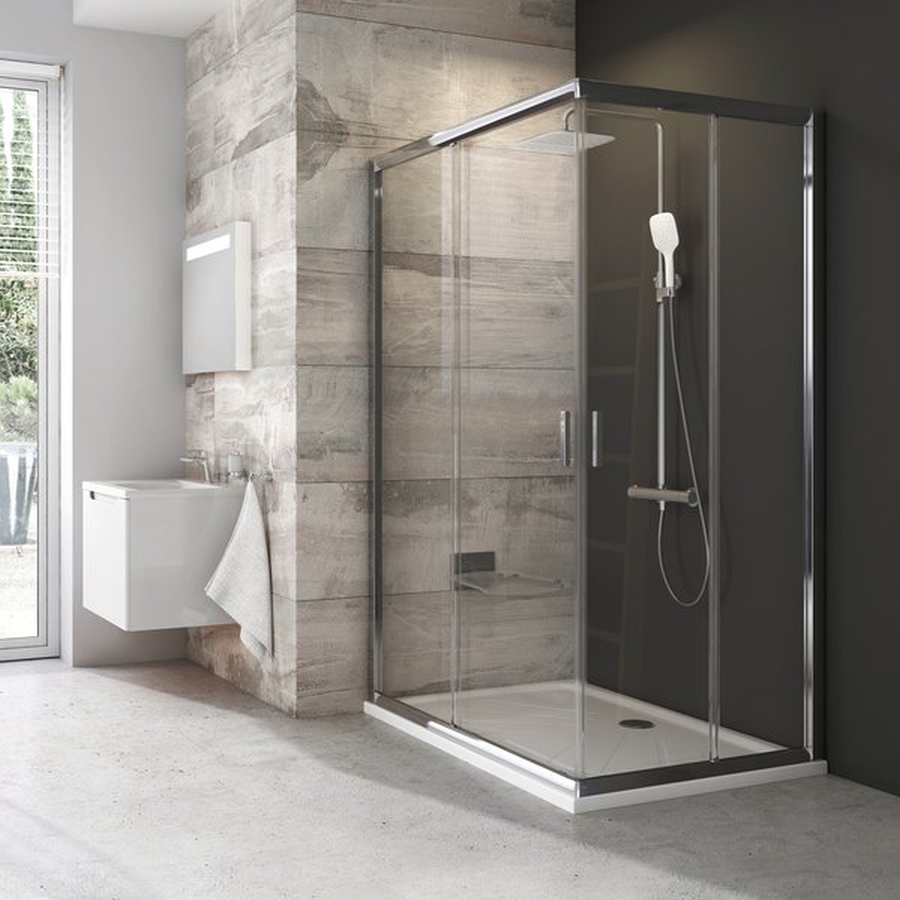 Ravak Blix puerta de ducha 110 cm corredera blanco brillante/vidrio con patrón 1XVD0100ZG