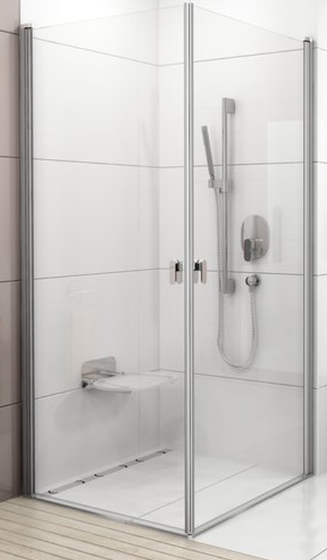 Ravak Chrome puerta de ducha 90 cm oscilante aluminio brillante/vidrio transparente 1QV70C01Z1