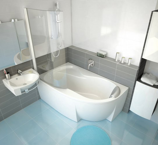 Conjunto bañera de esquina Ravak Rosa 95 C571000000, sifón para bañera Viega Simplex 495121, GPX2240140