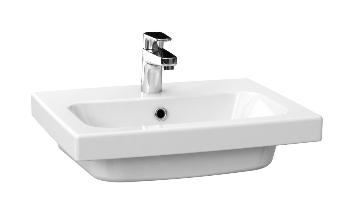 Cersanit Colour lavabo 60x45 cm rectangular para mueble blanco brillante K103-007