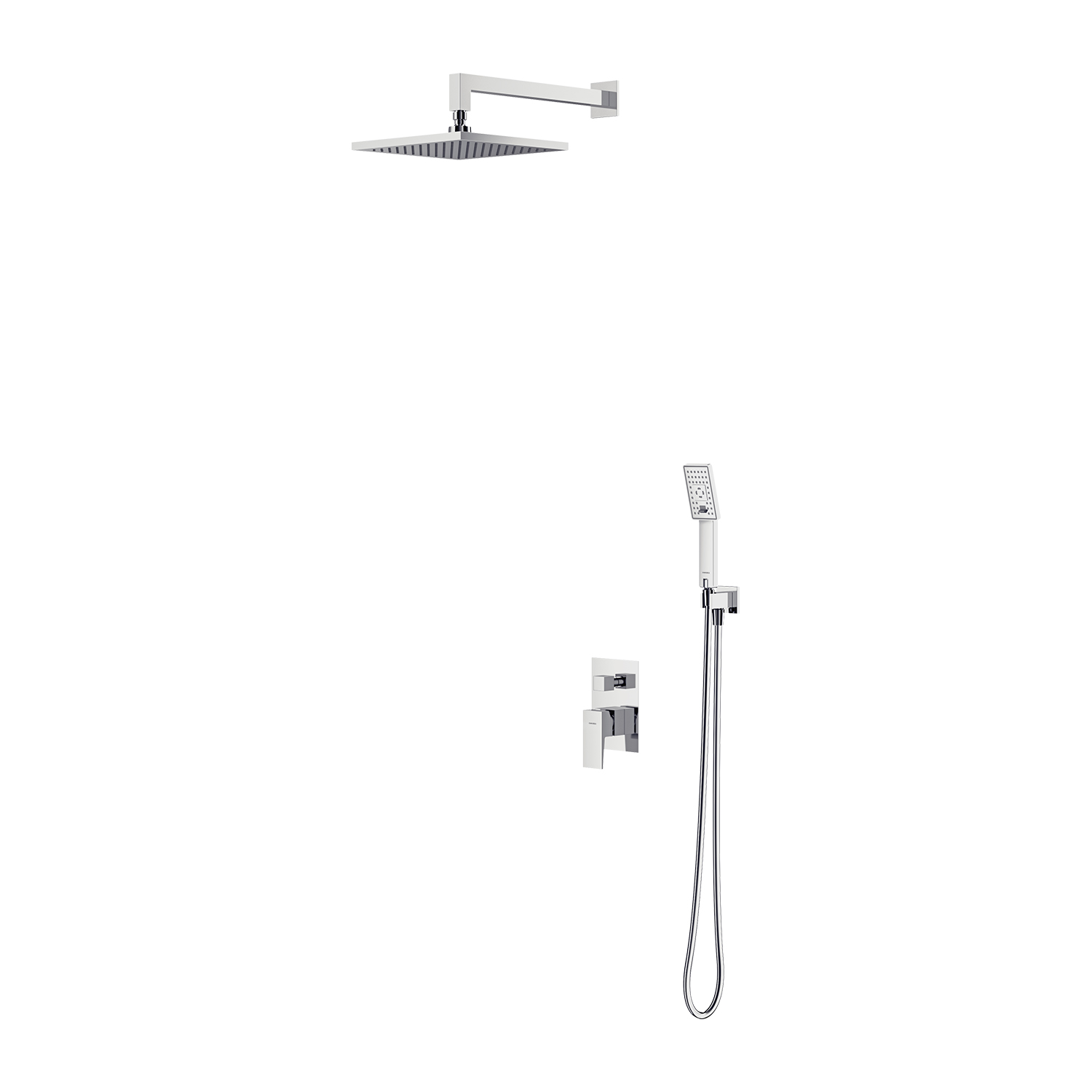 Omnires Fresh conjunto de ducha empotrado con rociador con efecto lluvia cromo SYSFR10CR