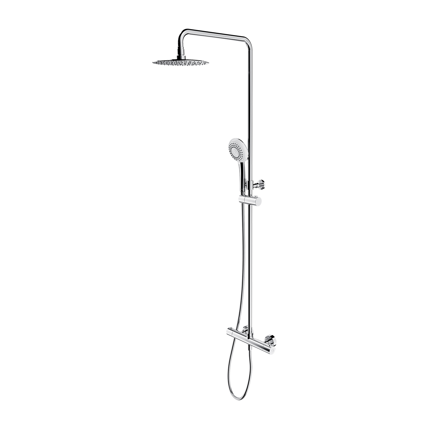 Omnires Y conjunto de ducha a pared con termostato con rociador con efecto lluvia cromo Y1244X/6CR