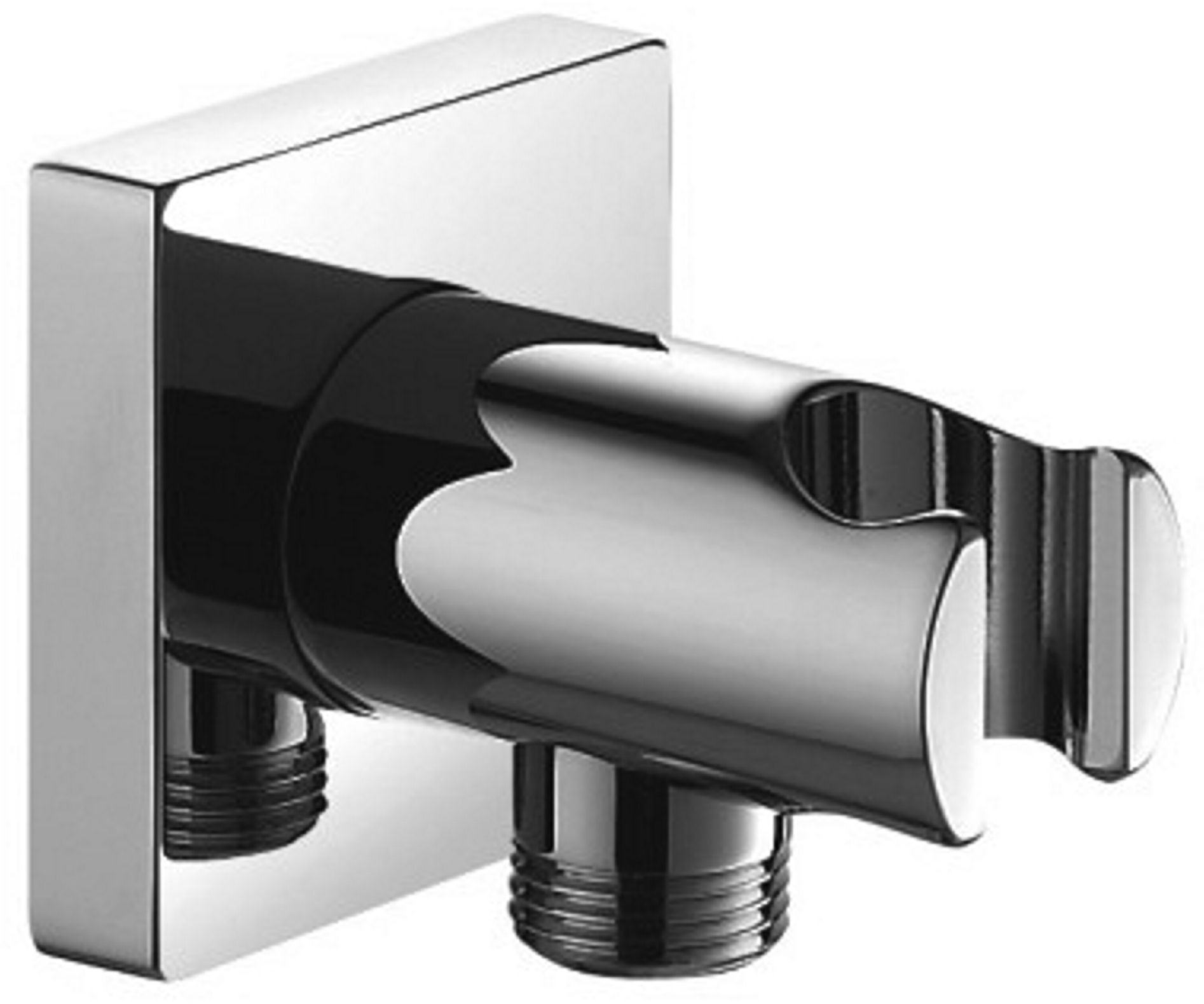 Omnires conector angular con soporte cromo 8873/KCR