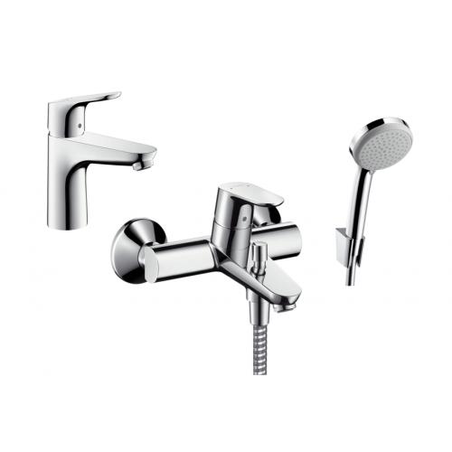 Conjunto grifo de bañera y ducha Hansgrohe Focus 31940000, grifo para lavabo Hansgrohe Focus 31607000, 27592000