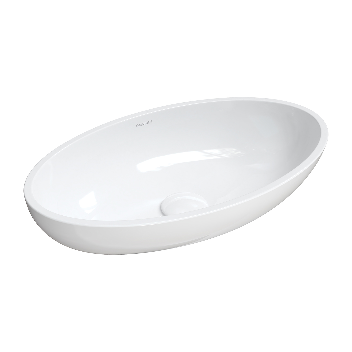 Omnires M+ lavabo 51x30 cm oval sobre encimera blanco CreteBP