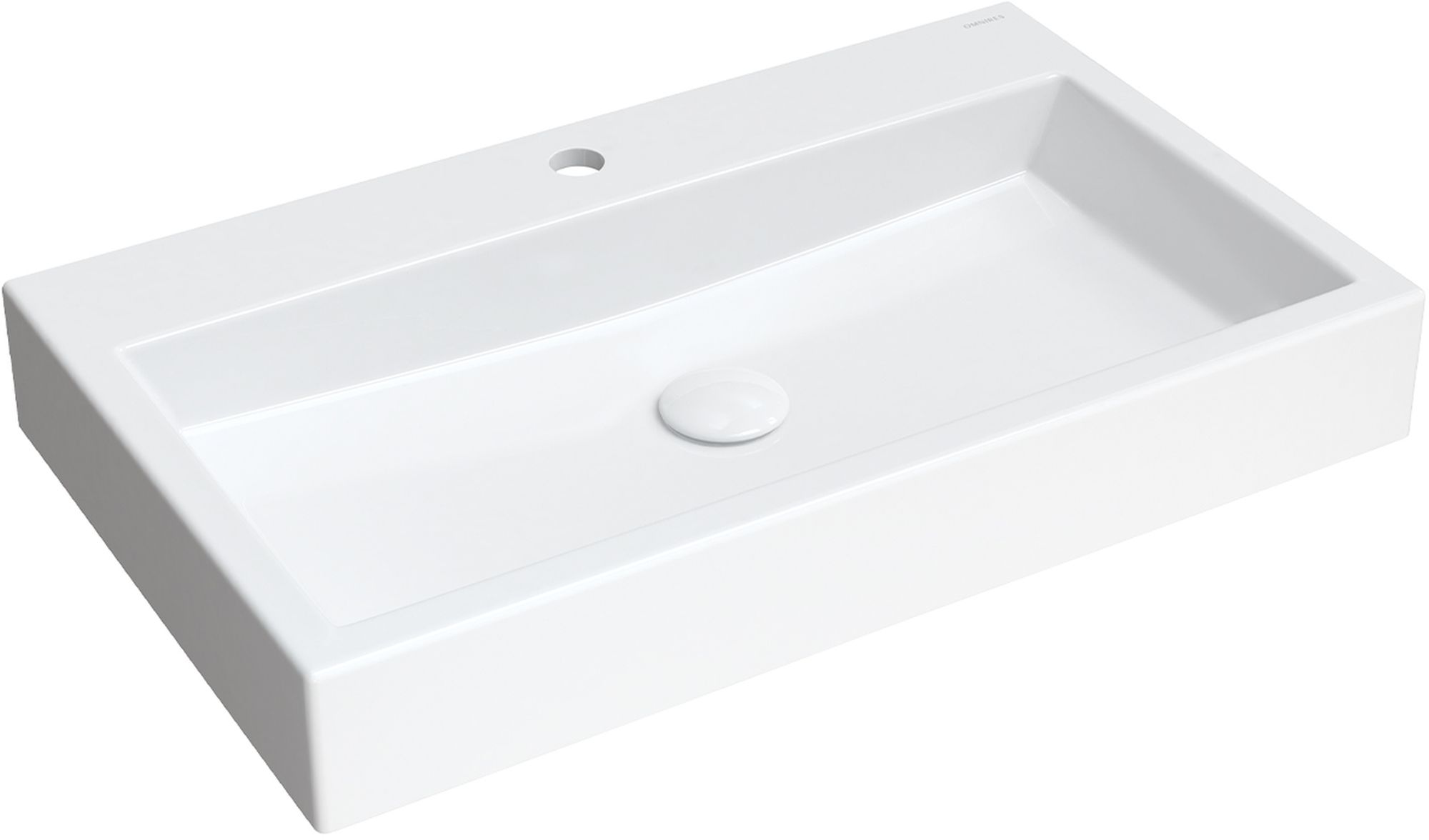 Omnires M+ lavabo 70x42 cm rectangular clásico-sobre encimera blanco THASOS700BP
