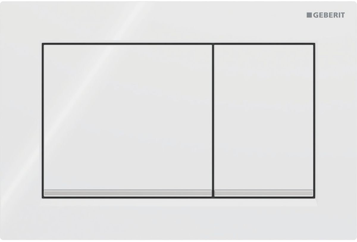 Geberit Omega20 botón de descarga para WC cromo brillante-blanco 115.080.KJ.1