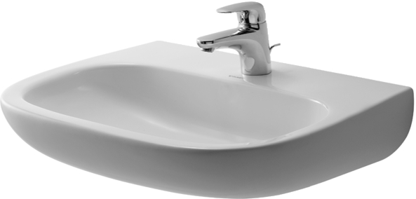 Duravit D-Code lavabo 55x43 cm semicircular clásico blanco 23115500002
