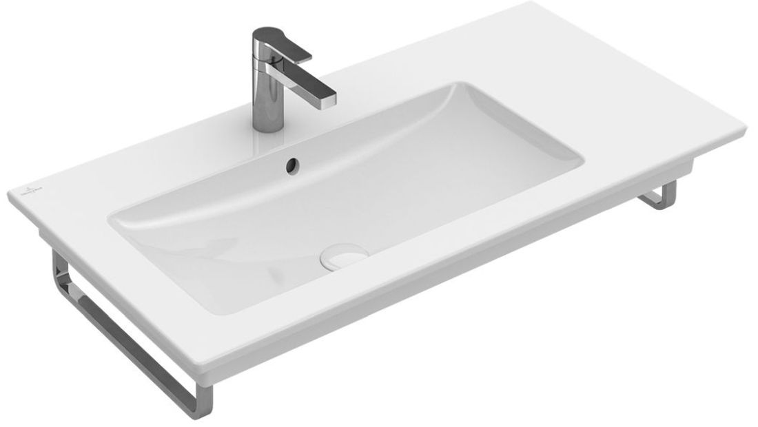Villeroy & Boch Venticello lavabo 100x50 cm rectangular clásico-para mueble-con encimera blanco 134L1R1